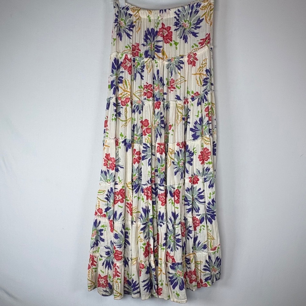 Denim & Supply Ralph Lauren Maxi Skirt Womens XS Floral Tiered Boho